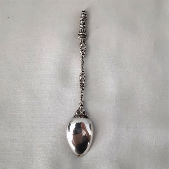 Antique 1800's Leaning Tower of Pisa Collectible Silver Spoon, 800 Hallmark - Picture 2 of 6